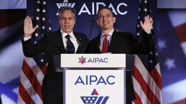 | US Secretary of State Antony Blinken L is welcomed by Aipac President Michael Tuchin at the committees policy summit in Washington on 5 June 2023 Chip SomodevillaGetty ImagesAFPMiddleEastEye | MR Online